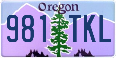 OR license plate 981TKL