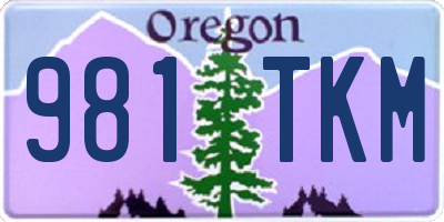 OR license plate 981TKM