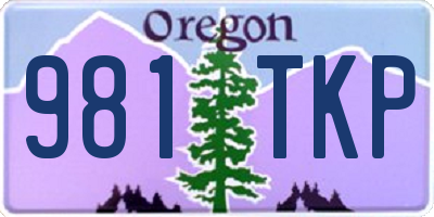 OR license plate 981TKP