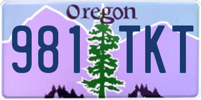 OR license plate 981TKT