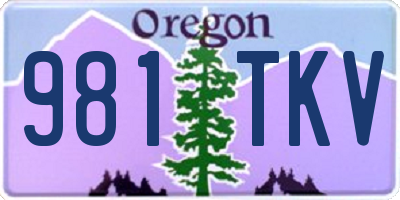 OR license plate 981TKV