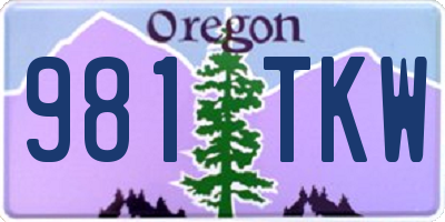 OR license plate 981TKW