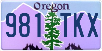OR license plate 981TKX