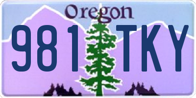 OR license plate 981TKY