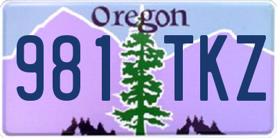 OR license plate 981TKZ