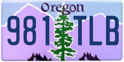 OR license plate 981TLB