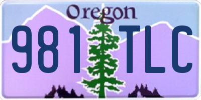 OR license plate 981TLC