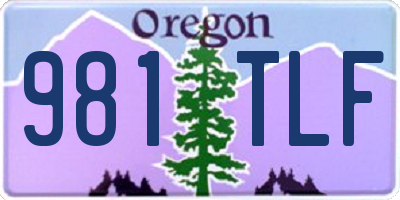 OR license plate 981TLF
