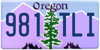 OR license plate 981TLI