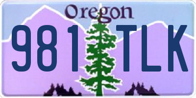 OR license plate 981TLK