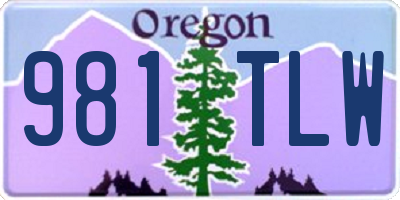OR license plate 981TLW