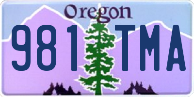 OR license plate 981TMA