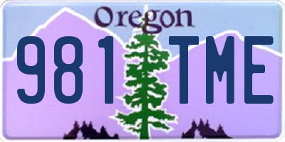 OR license plate 981TME