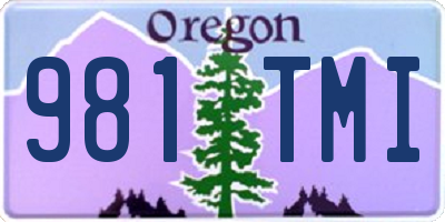 OR license plate 981TMI