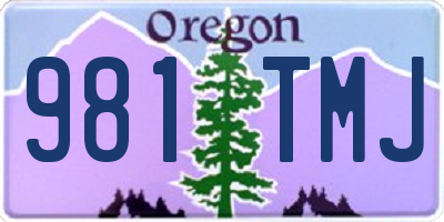 OR license plate 981TMJ