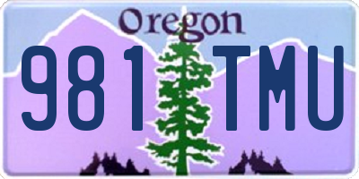 OR license plate 981TMU