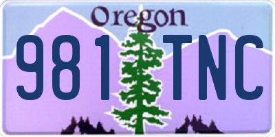 OR license plate 981TNC