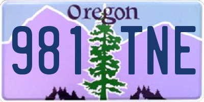 OR license plate 981TNE