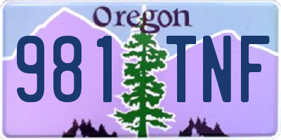 OR license plate 981TNF