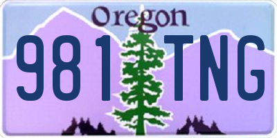 OR license plate 981TNG