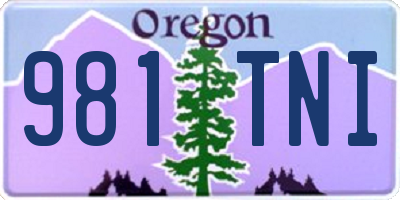OR license plate 981TNI