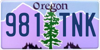 OR license plate 981TNK