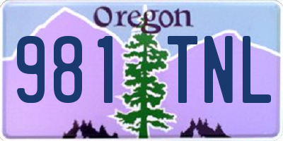 OR license plate 981TNL