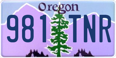 OR license plate 981TNR