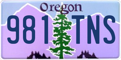 OR license plate 981TNS