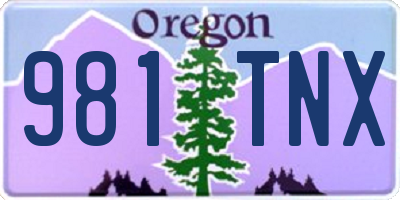 OR license plate 981TNX