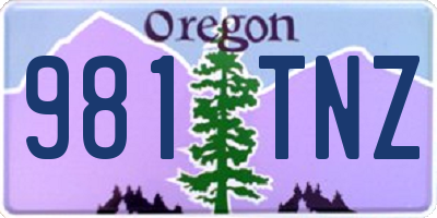 OR license plate 981TNZ