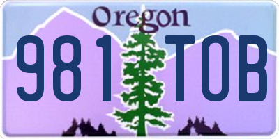 OR license plate 981TOB