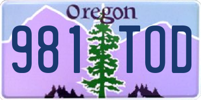 OR license plate 981TOD