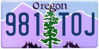 OR license plate 981TOJ