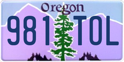 OR license plate 981TOL