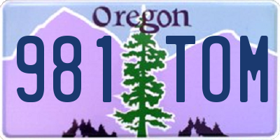 OR license plate 981TOM