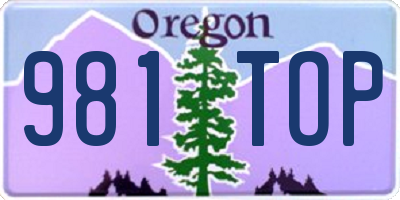OR license plate 981TOP
