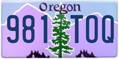 OR license plate 981TOQ