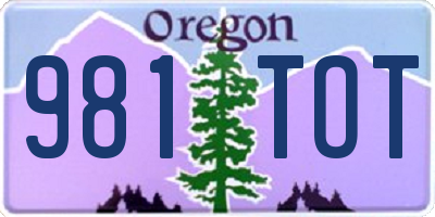 OR license plate 981TOT