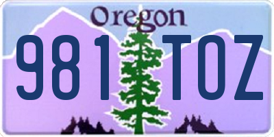 OR license plate 981TOZ