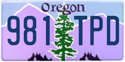 OR license plate 981TPD