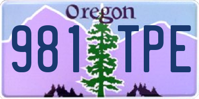 OR license plate 981TPE