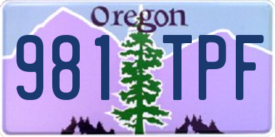 OR license plate 981TPF