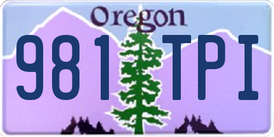 OR license plate 981TPI