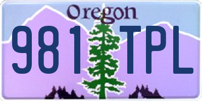 OR license plate 981TPL