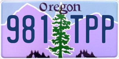 OR license plate 981TPP