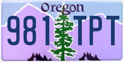 OR license plate 981TPT