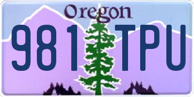 OR license plate 981TPU