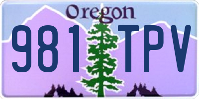 OR license plate 981TPV