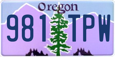 OR license plate 981TPW